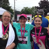 From left: Brenda (swimmer), Gretchen (runner), Laura (cyclist)