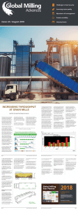 Composite image showing Global Milling Advances cover and Jamie Welch article, Increasing Throughput in Grain Mills