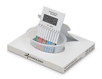photo of EnviroLogix’ 10-up GMO Corn
QuickComb for QuickScan in solution cup with carboard holder